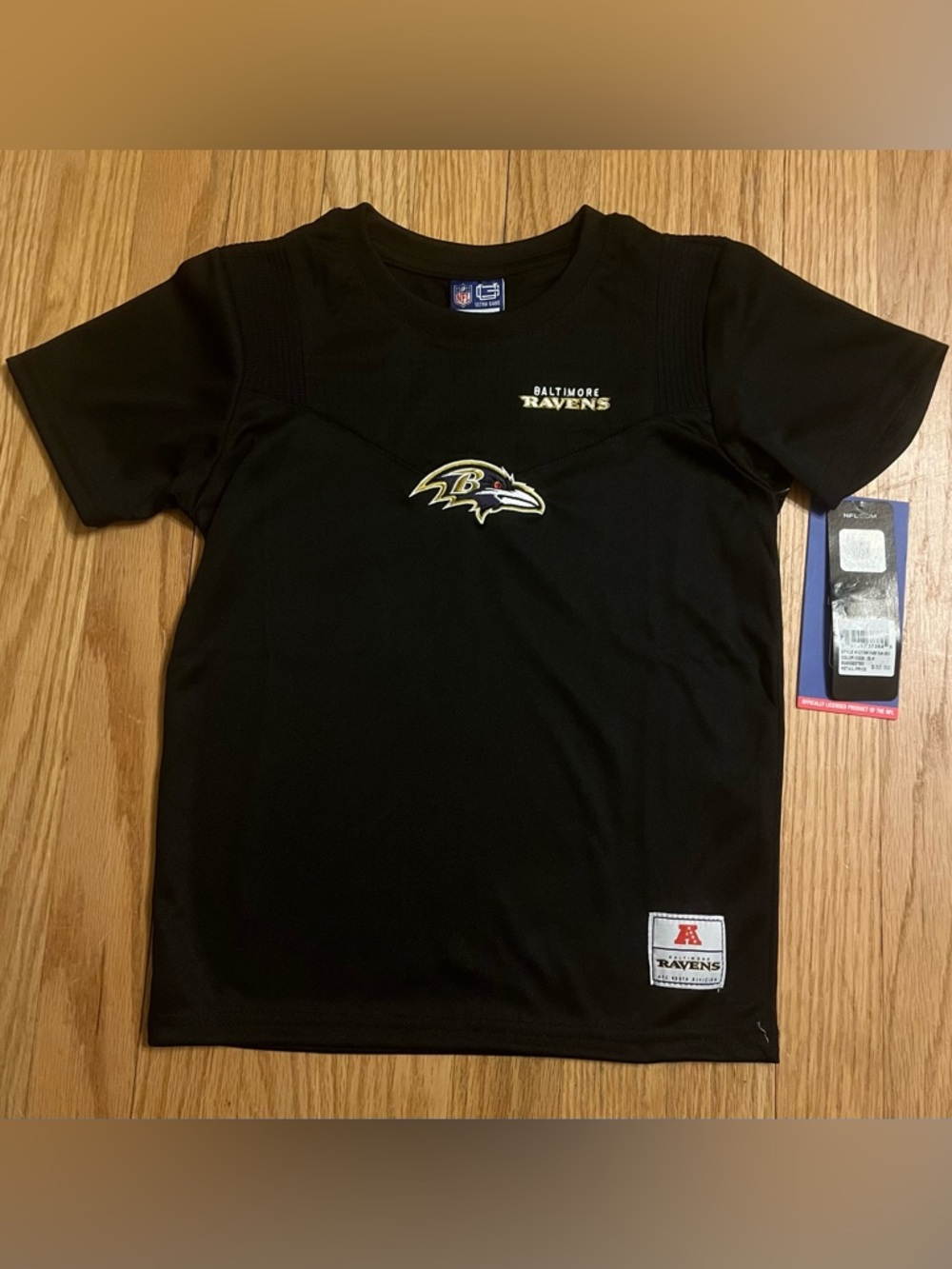 NWT Boys NFL Ultra Game Baltimore Ravens Jersey Shirt - Black -  Size 7